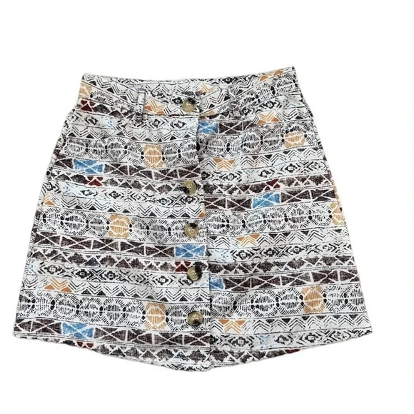 Cider Women's Multicolor Finding Bliss Patterned Mini Skirt Size S NWT - Picture 1 of 7